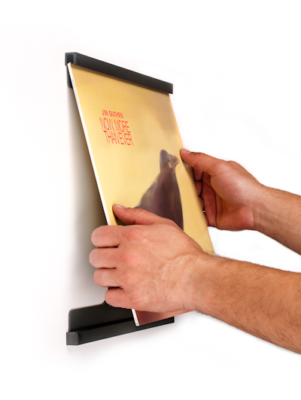 vinyl record frames by records on walls